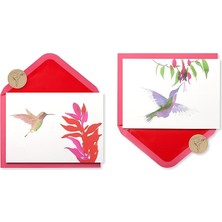 Pearl Shop Zarflı Boş Kartlar, Suluboya Sinek Kuşu, 20 Adet