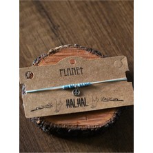 Paganca Barış Sembollü Mavi Boncuklu Halhal & Bileklik