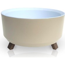 Pearl Shop Saksı Süzgeçli Ayaklı Delikli Plastik Aranjman Sukulent Saksısı (Fildişi, 2,25 Litre)