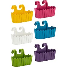 Pearl Shop Akasya Balkon Saksı Kolay Askı 30 cm 3 Lt Pembe Sarı Mavi Mor Beyaz Yeşil 6 Adet