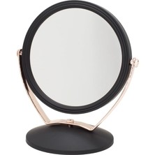 Pearl Shop Mark Süet Pvc Serisi 3x Büyüteçli Çift Taraflı Ayarlanabilir Eğimli Masa Üstü Makyaj Aynası 18X18 cm Yuvarlak