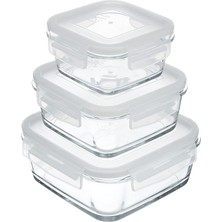 Pearl Shop Fresco 3'lü Saklama Kabı Seti, Cam, 1150 cc