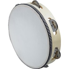 Pearl Shop ORF-TF-8A Örf Aletleri Ahşap Zilli Tef Gerçek Deri Vurmalı Çalgı 8 Inç (1 Adet)
