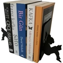 Pearl Shop Dekoratif Kitap Okuyan Kız Figürlü Metal Kitap Tutucu 2'li Paket(Kitap Ayracı Hediyeli).