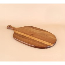 Pearl Shop Home El Yapımı Doğal Akasya Ağacı Ahşap Kesme ve Doğrama Tahtası – Şık Tasarımlı, Dayanıklı, Et, Peynir, Ekmek, Sebze ve Meyve Kesim, Mutfak Için Ahşap Kesim Panosu (Oval, 30X20 Cm)