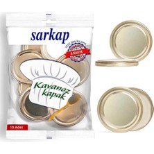 Pearl Shop Hijyenik Paketli 10 Adet Kavanoz Kapağı - Gold - 82 mm