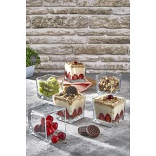 Pearl Shop 6nan Lı Magnolia Cup Kase Cam Magnolya Puding Tatlı Dondurma Kasesi Sunum Seti, Ili̇va