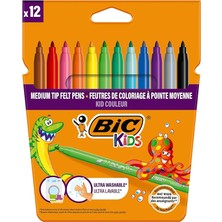 Pearl Shop Kids Kid Couleur Ultra Yıkanabilir Keçeli Boya Kalemi 12 Renk, Kolayca Çoğu Kumaştan Çıkar, Su Bazlı Keçeli Kalem
