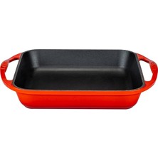 Döküm Kızartma Tavası, Kare, 26X26 Cm, Kırmızı