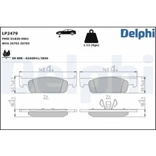 Delphi LP2479 On Fren Balatasi 410602581R 410605612R 410606032R