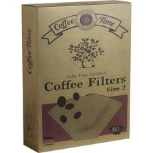 Pearl Shop Time Sertifikalı Filtre Kahve Kağıdı Coffee Filters 1/2 2 Numara 80'li Paket