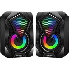 Pearl Shop Hoparlörü LED Işıklı Rgb Laptop Pc Uyumlu 1+1 Speaker