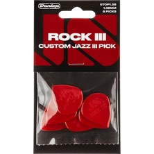 Pearl Shop Dunlop 570P138 Rock Iıı Nylon Custom Jazz Iıı Pena, 6'lı Paket