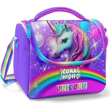 Pearl Shop High Mor Simli Unicorn Isı Yalıtımlı Beslenme Çantası - Kız Çocuk