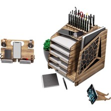 Pearl Shop Design Voronoixl Ofis Masaüstü Organizer Seti A4 Evrak Rafı (Akçaağaç)