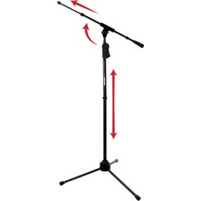 Frameworks GFW-MIC-2120 | Deluxe Tek Bölümlü Boom Kollu Tripod Mikrofon Standı