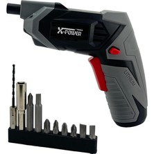 Pearl Shop Şarjlı Vidalama Seti 3.6V Akülü Elektrikli Tornavida Kullanımı Kolay ve Pretik Manyetik Elektrikli Tornavida Ev Için LED Çalışma Işığı S10B (S10B)