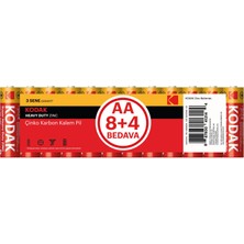 Kodak Çinko Karbon Kalem Pil Shrink Aa  8+4