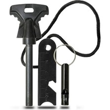 Pearl Shop Home Acil Durum Magnezyum Çubuk Çakmaktaşı Hayatta Kalma Ateş Başlatıcı Çakmak Kiti Düdük Hediyeli,kamp,karavan Için Ateş Yakmak Için Çakmak