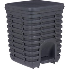 Pearl Shop Palm Pedallı Çöp Kovası, Antrasit/gri, 9 Lt