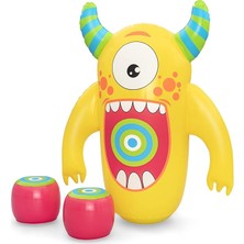 Pearl Shop Kids Şişirilebilir Canavar Nakavt Bop Çantası Boks Eldivenleri ile