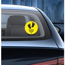 Sticker Dizayn Arabada Bebek Var Sticker Araba Oto Motosiklet Karavan Sticker 00001