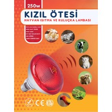 Epilons 250W Kızılötesi (Infrared) Isıtıcılı Hayvan Isıtma ve Kuluçka Lambası (Kırmızı Işık) E27 (Kalın Duy)