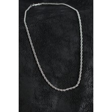 Dktt 316L Çelik Burgu Zincir Model Gümüş Renk Erkek Kolye - TJ-ERK1401