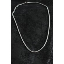 Dktt 316L Çelik Oval Italyan Zincir Model Gümüş Renk Erkek Kolye - TJ-ERK1396