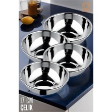 Butik Turk Yemek Tası Paslanmaz Çelik Çorba Kasesi 4 Adet