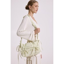 Manuka Büzgü Detaylı Omuz Çantası Sarı