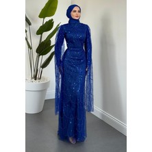 Merven Akyüz Eloria Pelerinli Boncuk Işlemeli Abiye Sax