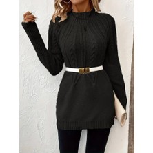 Mç Plus Kadın Uzun Kollu Yarı Balıkçı Yaka Triko Bluz