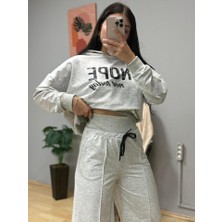 Arben Boutique Kadın Uzun Kollu Nope Baskılı Beli Ribanalı Ikili Takım