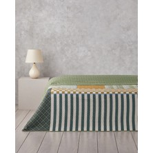 English Home Strada Grid Çift Kişilik Çok Amaçlı Örtü 200x220 cm Yeşil