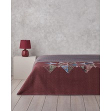 English Home Diamond Clam Tek Kişilik Çok Amaçlı Örtü 160x220 cm Bordo