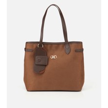 Hotiç 03CAH316420A340 KADIN Süet Taba Aksesuarlı Mini(Çapraz) Çanta