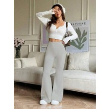 Passense Kadın Yüksek Bel Ispanyol Paçalı Pantolon Tayt