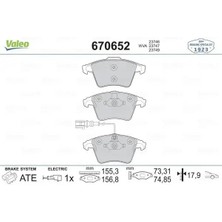 Valeo 670652 On Fren Balatasi 7H0698151A 7H0698151E