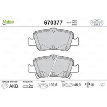 Valeo 670377 Arka Fren Balatasi 0446602170 0446602180 0446602181