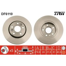 TRW DF6110 Fren Diski On 4020600Q2G 4020600Q2L 402064230R (2 Adet Fiyatıdır)