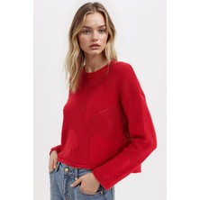 DeFacto Basic Triko Kırmızı Kazak E4682AX25SP