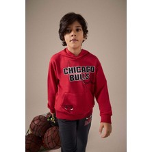 DeFacto Erkek Çocuk NBA Chicago Bulls Kapüşonlu Sweatshirt F4087A825AU