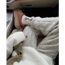Globalux Women's Ugg Tazz Iı Kadın Platform Kahverengi Terlik - Platform Taban Ugg - Bot - Sandalet- Terlik