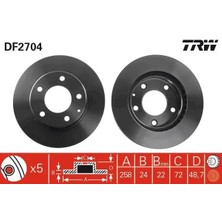 TRW DF2704 Fren Diski On 3395510 3898529 C00Y3325X (2 Adet Fiyatıdır)
