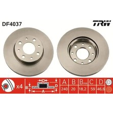 TRW DF4037 Fren Diski On 46419204 71740120 (2 Adet Fiyatıdır)