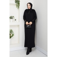 Pamuk Butik Kadın Yakası Dantelli Merserize Triko Elbise -PMK466