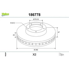 Valeo 186778 Fren Diski On 45251S2HN00 45251SP0000 45251SP0E00 (2 Adet Fiyatıdır)