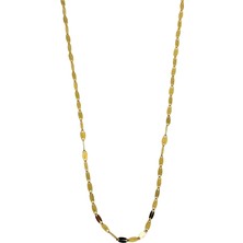 Oya Silver 24K Altın Kaplama Gümüş Pul Zincir Kolye