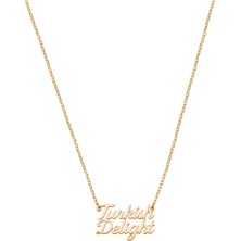 Oya Silver Turkish Delight Gümüş Kolye-Rose Gold 3.5x1.5cm